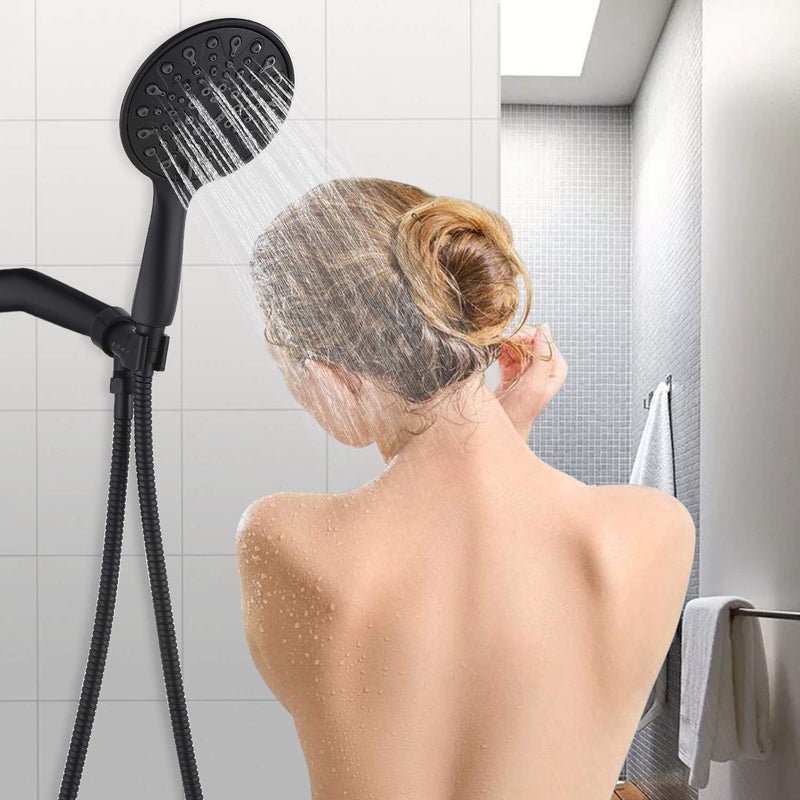 SOKA High Pressure Shower Heads with 6 Spray Setting Massage Spa 6" Showerhead with Handheld Shower Head with Extra Long Hose 59 Inches(5 Feetï¼‰And Adjustable Bracket Matte Black - Image 2